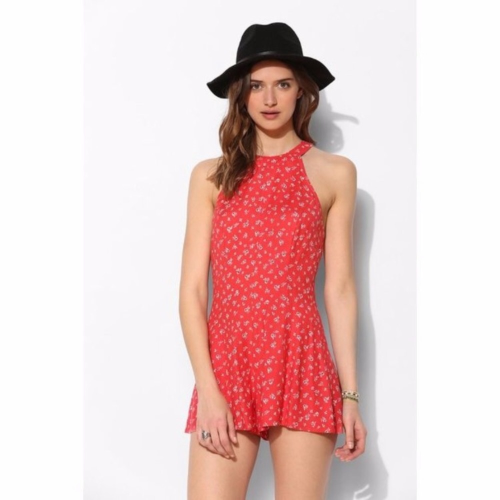 Urban Outfitters Kimchi Blue Red Floral Romper
